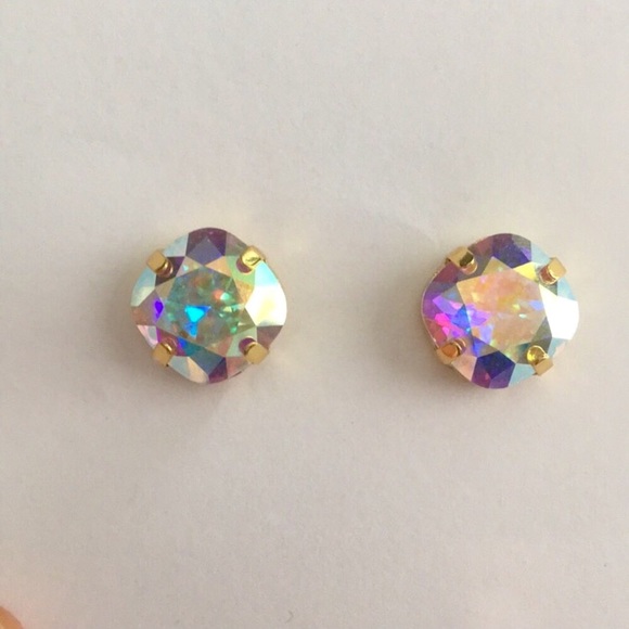 Aurora Borealis Crystal Earrings - Picture 3 of 6